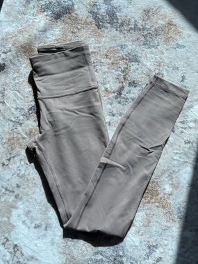 lululemon athletica Ribbed High-Rise Leggings in Taupe